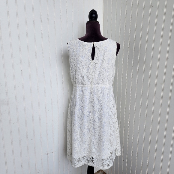 H&M MAMA Lace Stretch Sheath Dress Ivory White Sleeveless Maternity Sz XL - Picture 6 of 13